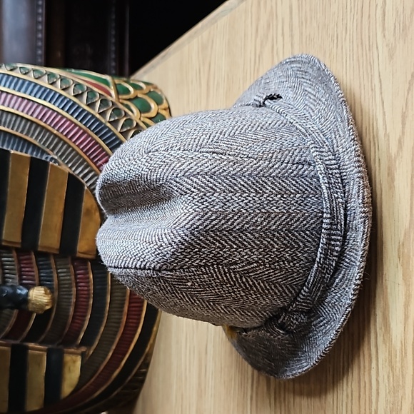 Vintage Stetson Wool Hat Fedora Mens Unisex size 7 Grey Authentic Yellow Feather - Picture 2 of 10